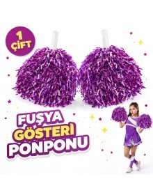 1 Pair (2 Pieces) Purple Color 23 April 19 May 29 October School Performance Pompoms Extra Plump