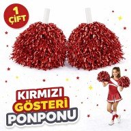 1 Pair (2 Pieces) Red Color 23 April 19 May 29 October School Performance Pompoms Extra Plump