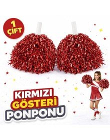 1 Pair (2 Pieces) Red Color 23 April 19 May 29 October School Performance Pompoms Extra Plump