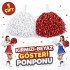 1 Pair (2 Pieces) Red-White Color 23 April 19 May 29 October School Performance Pompoms Extra Plump