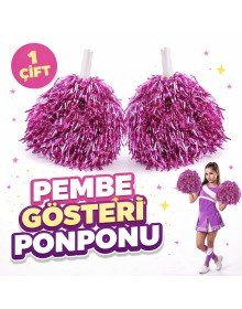 1 Pair (2 Pieces) Pink Color 23 April 19 May 29 October School Performance Pompoms Extra Plump