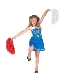 1 Pair of 23 April Show Pompoms in Red and White Colors