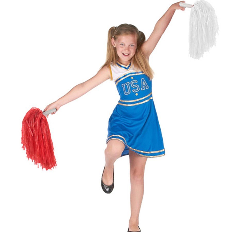 1 Pair of 23 April Show Pompoms in Red and White Colors