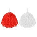 1 Pair of 23 April Show Pompoms in Red and White Colors