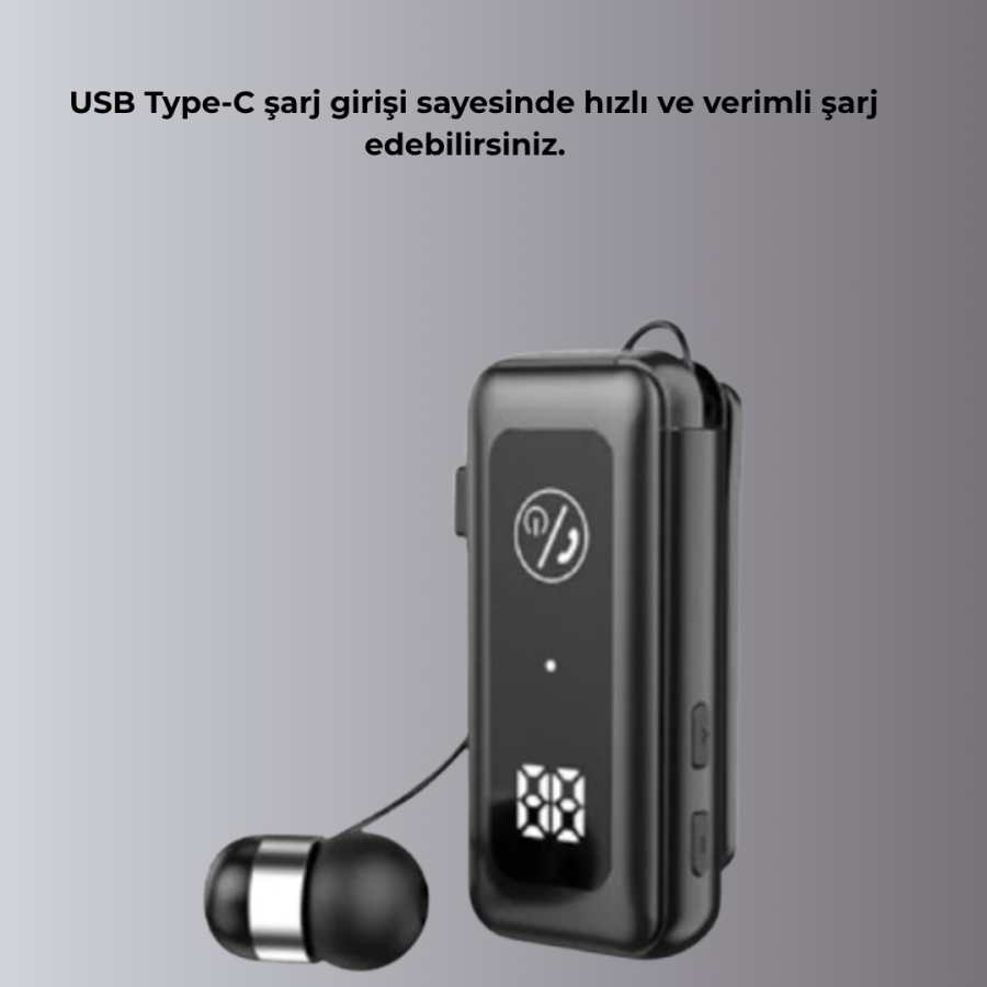 Bluetooth Headset with Wraparound Cable and Collar Clip Bluetooth Headset with Wraparound Cable and Collar Clip