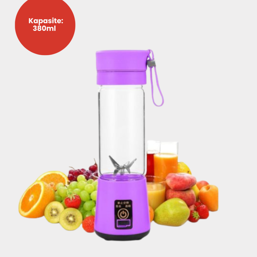 USB Rechargeable Portable Blender 380ml Mobile Smoothie Maker with Steel 304 Blades