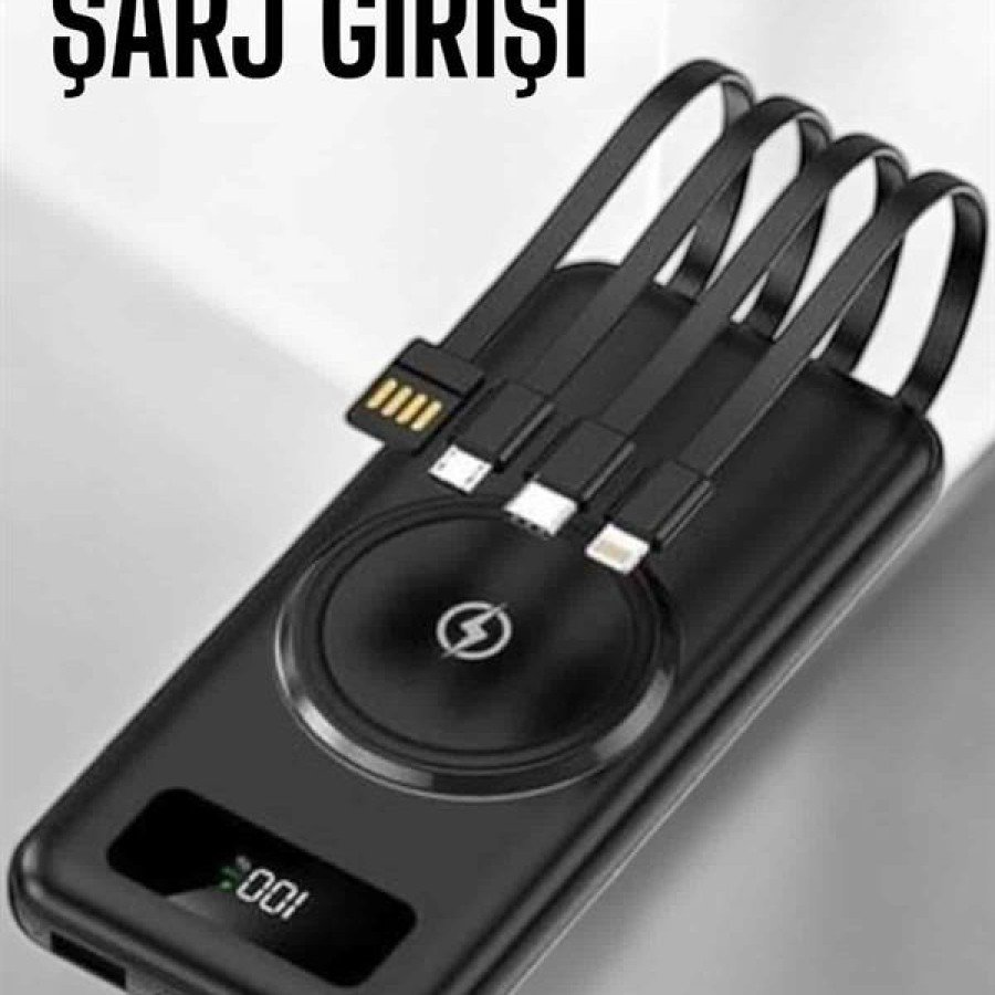 10.000 Mah Powerbank 4 Ports Fast Charging with Digital Indicator