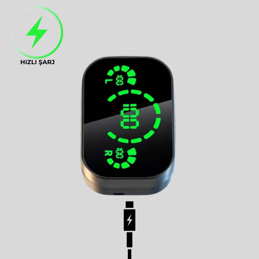Wireless Headphones with LED Display – Noise Canceling Microphone and Touch Enabled