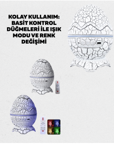 Projector Night Light with Dinosaur Egg Design