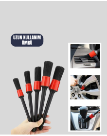 Car Cleaning Set with 5 Size Brushes - Soft Brushes that Provide Deep Cleaning