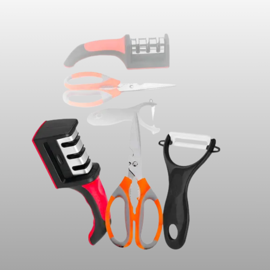 3-Piece Multifunctional Kitchen Scissors Set – Stainless Steel, Ergonomic Design 3-Piece Multifunctional Kitchen Scissors Set – Stainless Steel, Ergonomic Design