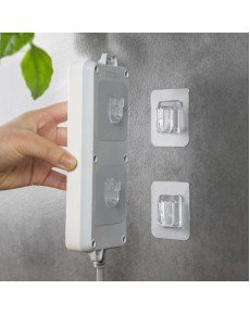 10 Pieces Transparent Double-Sided Adhesive Snap Clip Item Fixing Hanger