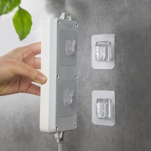 10 Pieces Transparent Double-Sided Adhesive Snap Clip Item Fixing Hanger