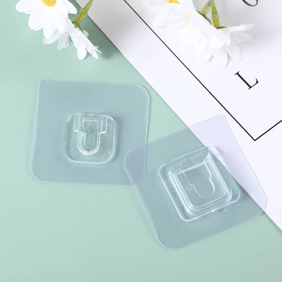 20 Pieces Transparent Double-Sided Adhesive Snap Clip Item Fixing Hanger 20 Pieces Transparent Double-Sided Adhesive Snap Clip Item Fixing Hanger