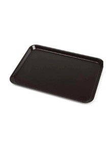10 Pieces Black Midi Size Plastic Serving Tray Unbreakable Restaurant Buffet Fast Food Use (44x32 Cm)