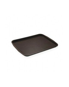 10 Pieces Black Midi Size Plastic Serving Tray Unbreakable Restaurant Buffet Fast Food Use (44x32 Cm)