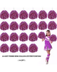10 Pairs (20 Pieces) Pink Color 23 April 19 May 29 October School Performance Pompoms