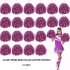 10 Pairs (20 Pieces) Pink Color 23 April 19 May 29 October School Performance Pompoms