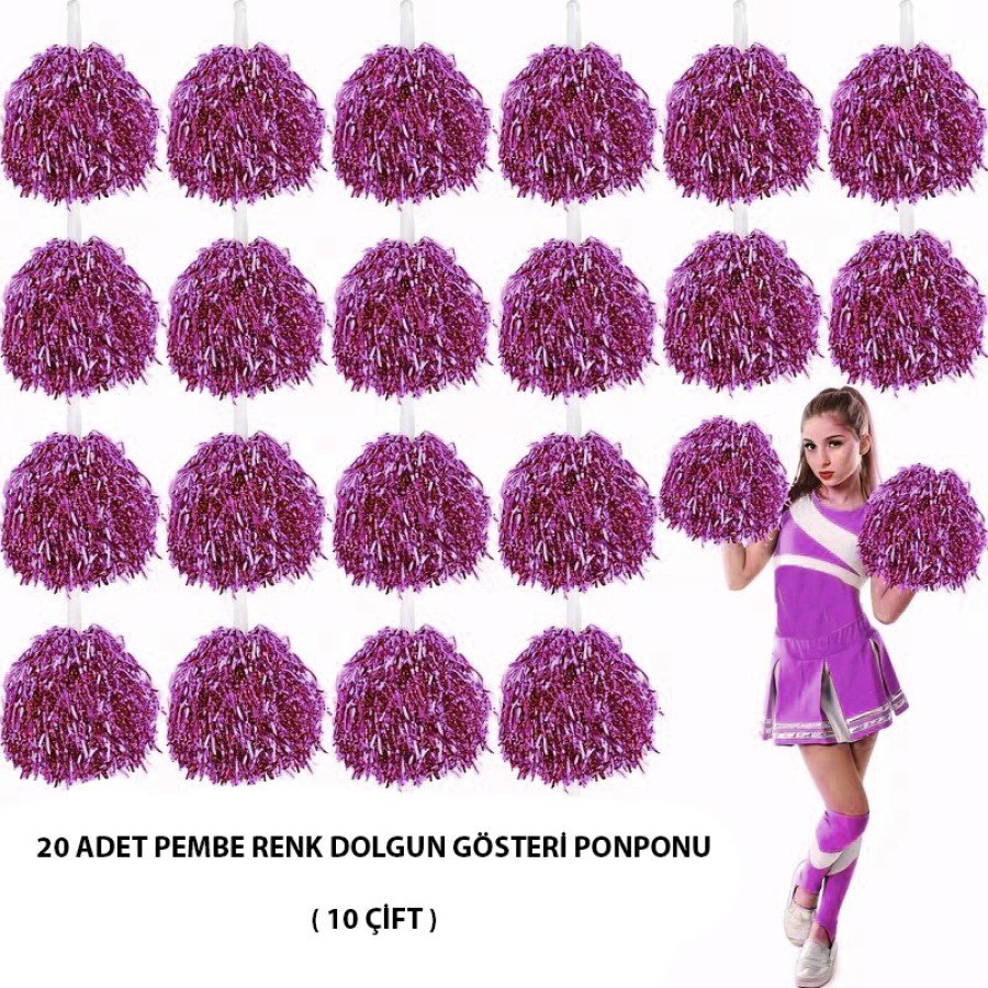 10 Pairs (20 Pieces) Pink Color 23 April 19 May 29 October School Performance Pompoms