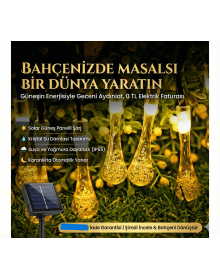 10 LEDs 2 Meters Yellow Crystal Water Drop Solar Powered Led Light Solar Garden Tree Lamp Lighting