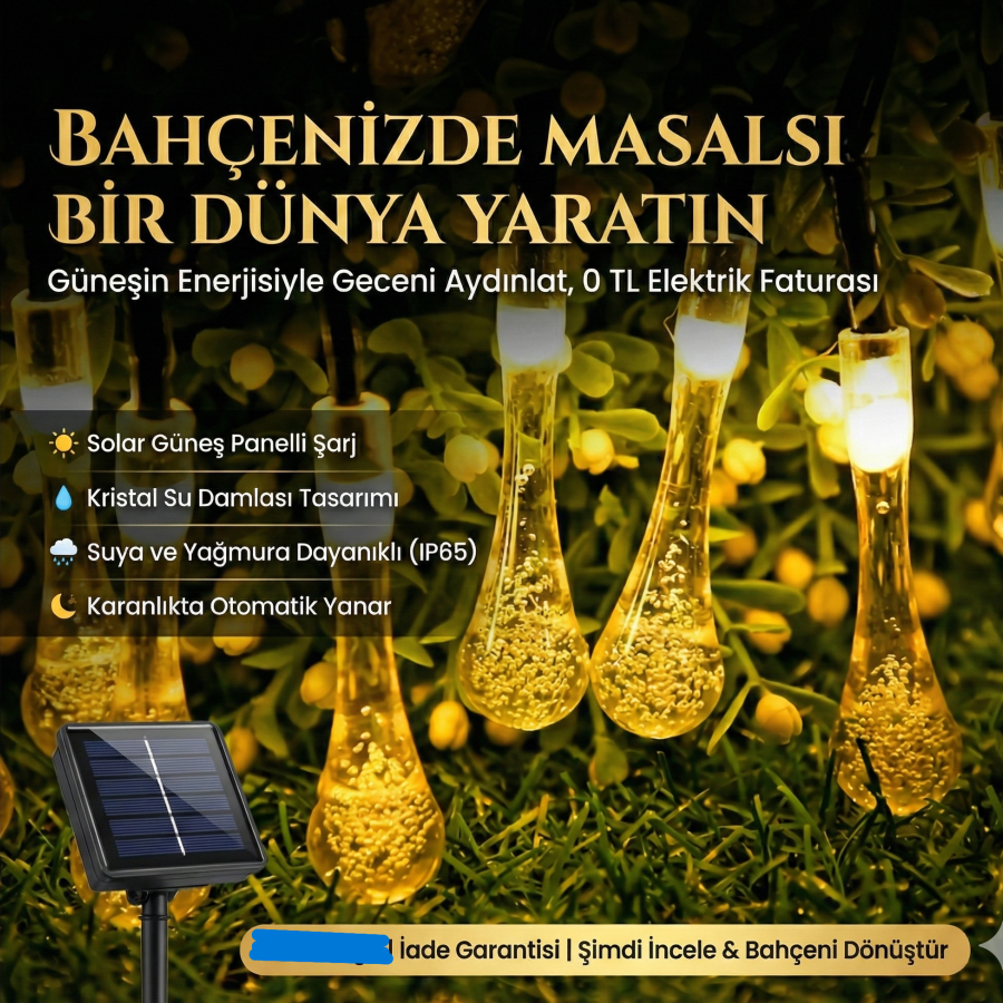 10 Led 2 Metre Sarı Kristal Su Damlası Güneş Enerjili Led Işık Solar Bahçe Ağaç Lamba Aydınlatması 10 Led 2 Metre Sarı Kristal Su Damlası Güneş Enerjili Led Işık Solar Bahçe Ağaç Lamba Aydınlatması