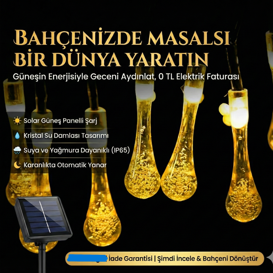 10 Led 2 Metre Sarı Kristal Su Damlası Güneş Enerjili Led Işık Solar Bahçe Ağaç Lamba Aydınlatması 10 Led 2 Metre Sarı Kristal Su Damlası Güneş Enerjili Led Işık Solar Bahçe Ağaç Lamba Aydınlatması