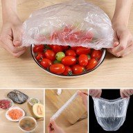 100 Pieces Elastic Pot and Plate Bonnet Flexible Strech Cover to Preserve Freshness