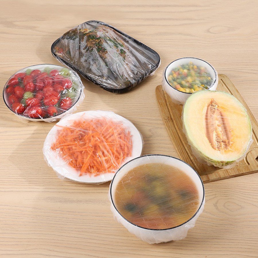 100 Pieces Elastic Pot and Plate Bonnet Flexible Strech Cover to Preserve Freshness