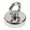 60 mm Diameter 100 kg Bearing Power, Large Neodymium Pot Magnet with Super Strong Ring, Marine Rescue Magnet