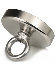 60 mm Diameter 100 kg Bearing Power, Large Neodymium Pot Magnet with Super Strong Ring, Marine Rescue Magnet