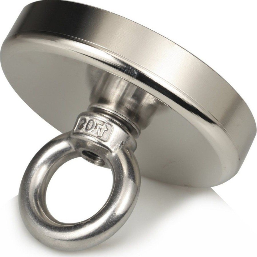 60 mm Diameter 100 kg Bearing Power, Large Neodymium Pot Magnet with Super Strong Ring, Marine Rescue Magnet