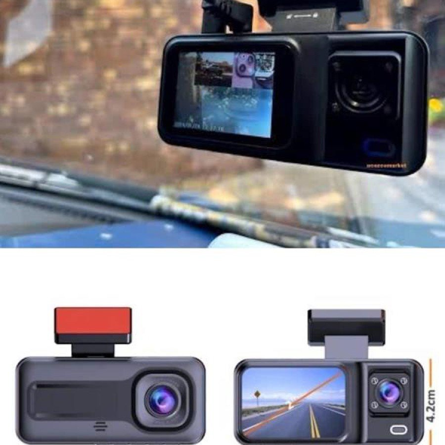 1080P 3 Lens WIFI In-Car Camera Screen DVR Recorder with Night Vision