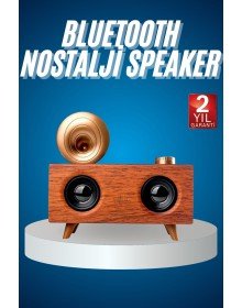 Bluetooth Nostalgia Speaker Radio Gramophone Wooden Color Vintage