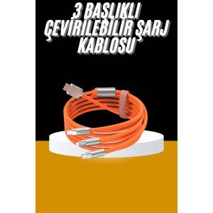 120W 3 In 1 Compatible Silicone Charging Cable Fast Charging Cable