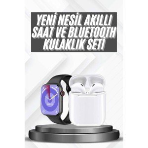 Smart Watch Silver Case Bluetooth Headset Multifunctional Set of Two with Gift