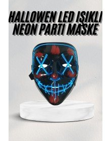 Neon Mask with Led Light Halloween Mask Scary Horror Mask