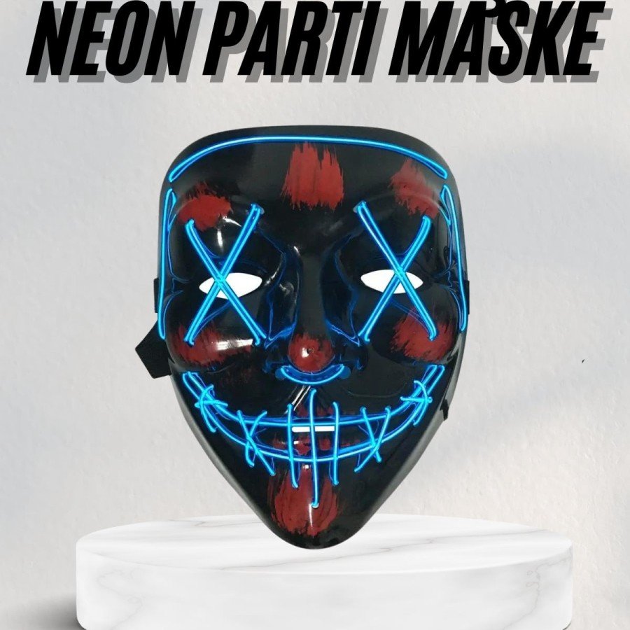 Neon Mask with Led Light Halloween Mask Scary Horror Mask