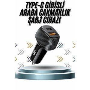 Fast Car Charger 38W Dual Input Fast Charging Car Cigarette Lighter Type-C