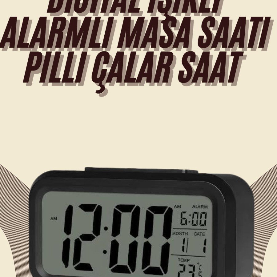Digital Table Clock Calendar with Thermometer Alarm Clock LED Display Battery Powered