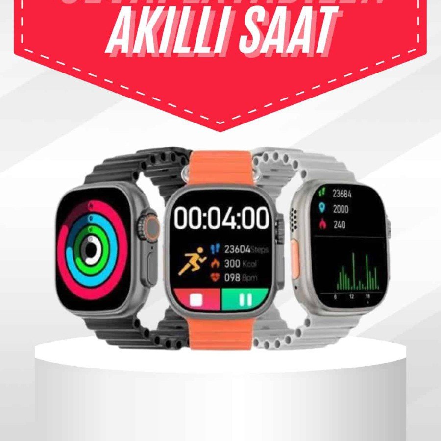 Android and iOS Compatible Smart Watch with 3 Bands that Can Track Sleep and Health