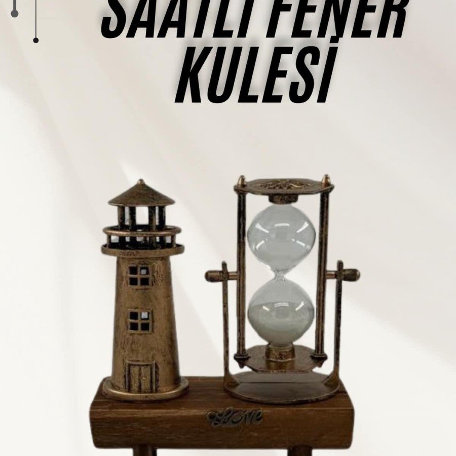 Souvenir Retro Wooden Lighthouse Hourglass Figurine