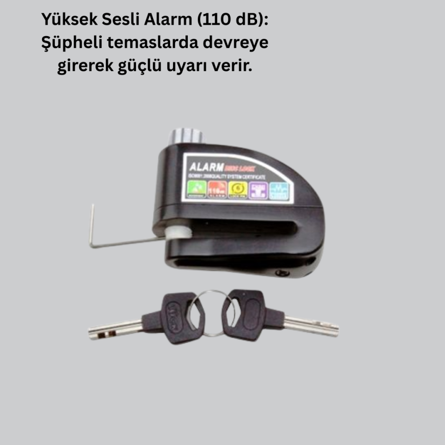 110 dB Alarm Disc Lock Motorcycle Scooter Bicycle Security 110 dB Alarm Disc Lock Motorcycle Scooter Bicycle Security