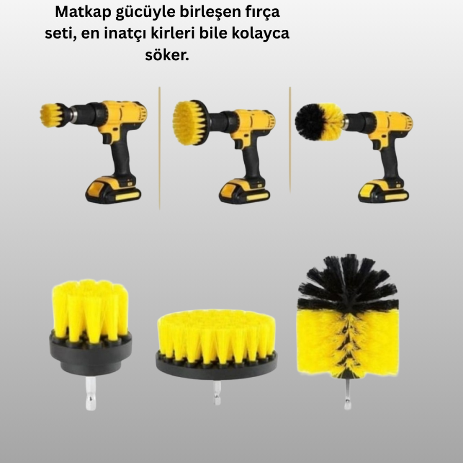 3-Piece Drill Bit Brush Set For Difficult Dirt