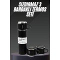 Thermos Set Stainless Steel 3 Glass Vacuum Thermos Set 500 Ml Heat Protection Up to 12 Hours