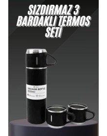 Thermos Set Stainless Steel 3 Glass Vacuum Thermos Set 500 Ml Heat Protection Up to 12 Hours