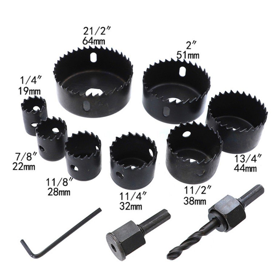 11 Piece Punch Set Wood Cutting Saw Drill Bit Set Drywall Ceiling Cutting 11 Piece Punch Set Wood Cutting Saw Drill Bit Set Drywall Ceiling Cutting