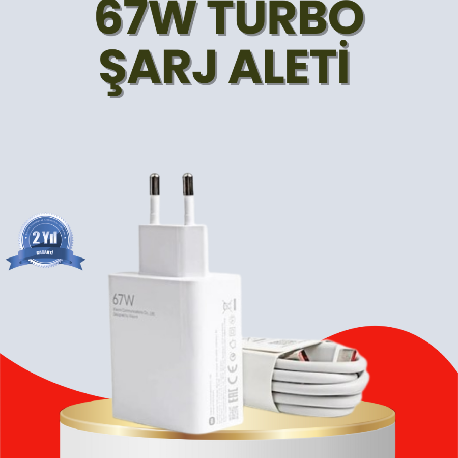 67 Watt Ultra Fast Charging Adapter Redmi 9 10 12C Compatible