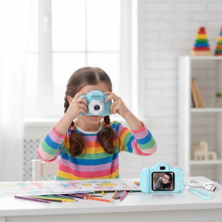 Blue HD Portable Mini Camera with Video Recording and Photo Shooting Features Blue HD Portable Mini Camera with Video Recording and Photo Shooting Features