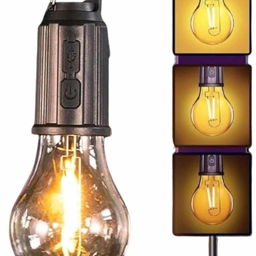 Rechargeable Decorative Camping Lamp Hanging Bulb LED Light with Type-C Input
