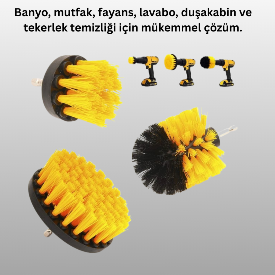 3-Piece Drill Bit Brush Set For Difficult Dirt